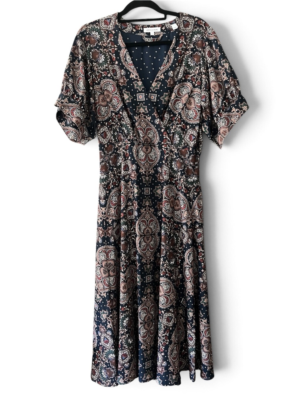 Veronica Beard Wyatt Kaleidoscope-Print Midi Dress (No Belt)
